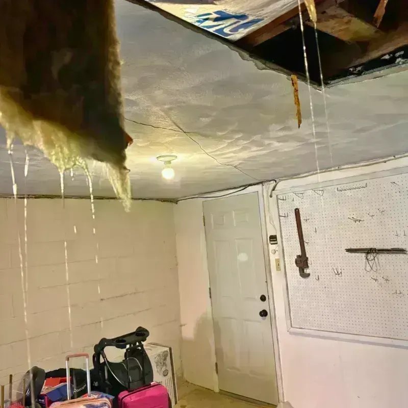 Before and after water damage restoration in Hancock County, IN